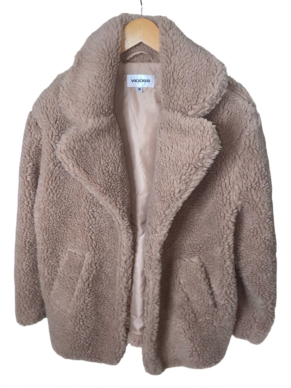 Vigoss Women’s Plush Teddy Bear Coat Size Medium